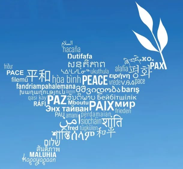 Let’s make French and Spanish and Portuguese the languages of PEACE.